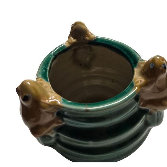 Frog Planter Whimsical Ceramic Flower Pot Succulent Holder Home Decor - Picture 5 of 8